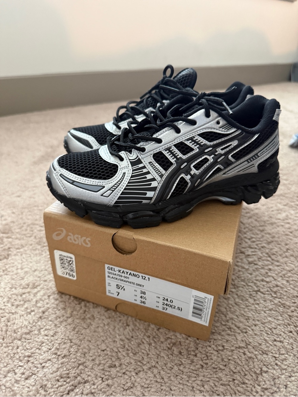 Asics Women's Gel-Kayano 12.1 - Black & Grey